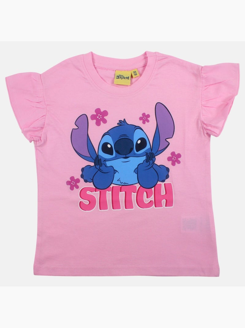 Disney - Maglietta bambina Stitch Rosa chiaro - Kiabi