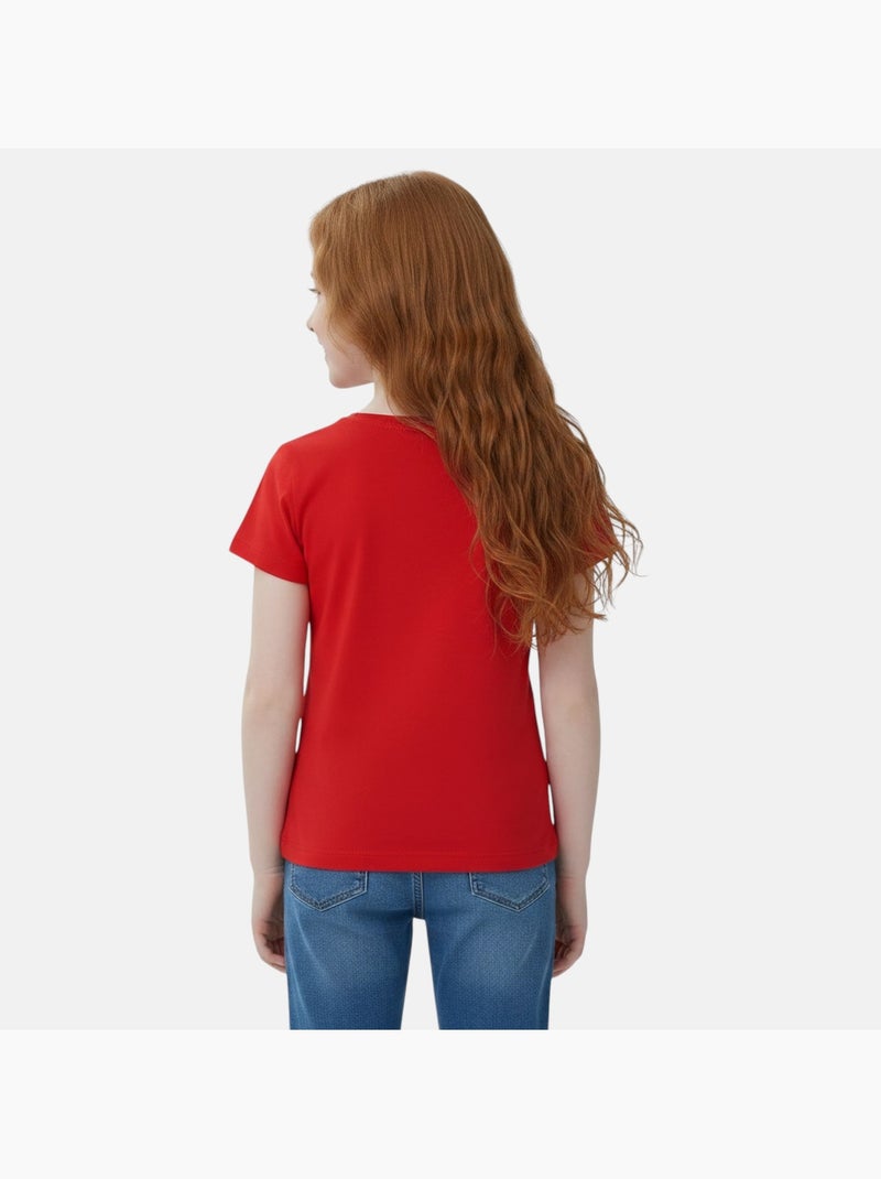 Disney - T-shirt a maniche corte bambina Rosso - Kiabi