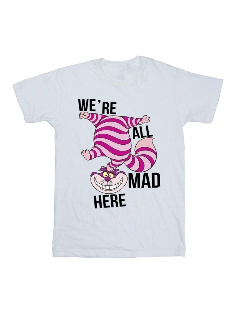 Disney Alice In Wonderland All Mad Here Maglietta Uomo Bianco - Kiabi