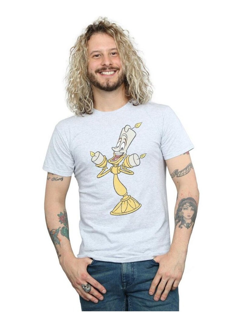 Disney Beauty And The Beast Maglietta Lumière  Effetto invecchiato Uomo Grigio melangiato - Kiabi