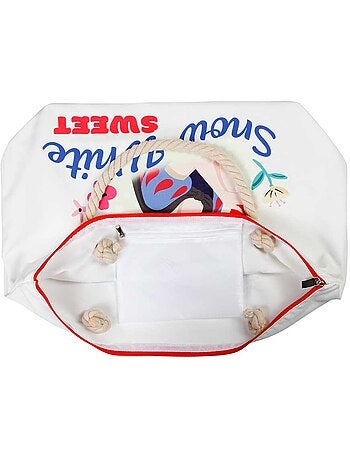 Disney Biancaneve Sweet Borsa da Spiaggia Soleil, Bianco