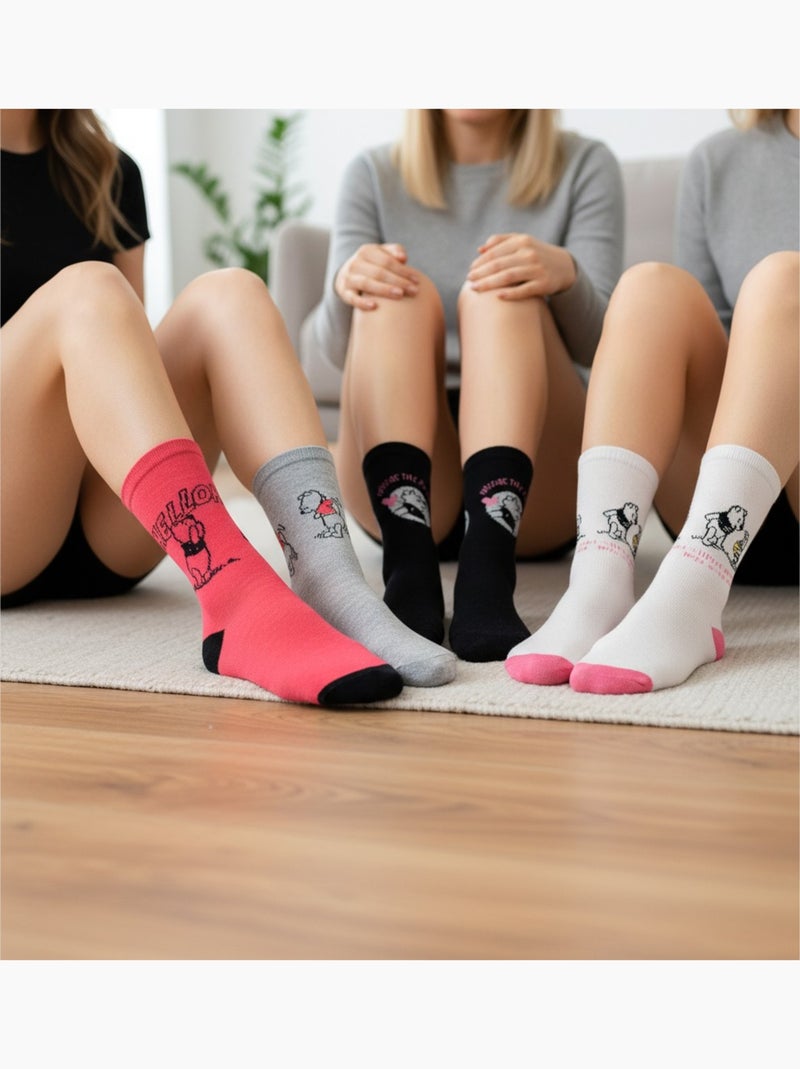 Disney – Calzini Donna Licenza Winnie l’Orsetto Confezione da 4 Paia Grigio rosa nero - Kiabi