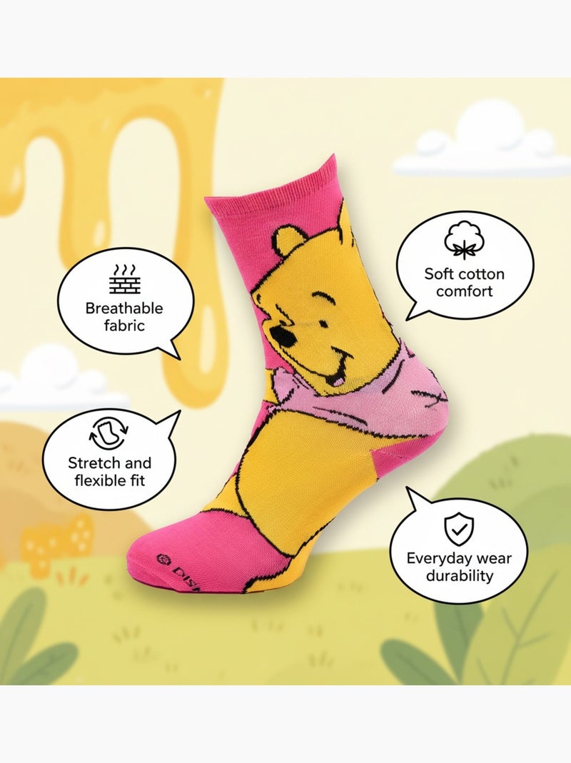Disney – Calzini Donna Licenza Winnie l’Orsetto Confezione da 5 Paia Grigio rosa nero - Kiabi