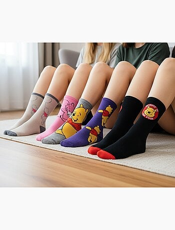 Disney – Calzini Donna Licenza Winnie l’Orsetto Confezione da 5 Paia