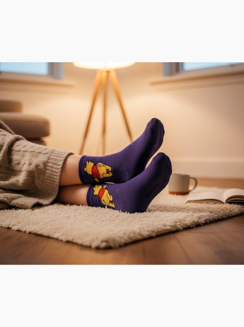 Disney – Calzini Donna Licenza Winnie l’Orsetto Confezione da 5 Paia Nero Rosa Grigio - Kiabi