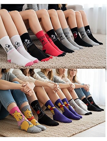 DISNEY – Calzini Donna Licenza Winnie l'Ourson Confezione da 10 Paia MIX SORPRESA
