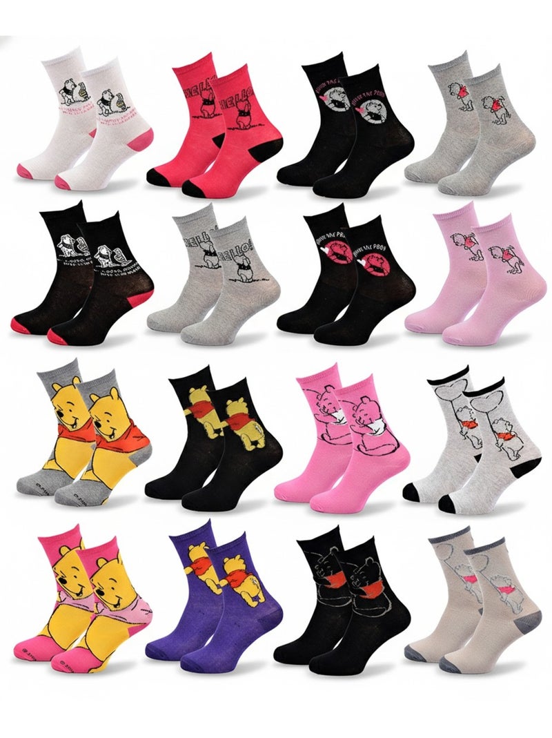 DISNEY – Calzini Donna Licenza Winnie l'Ourson Confezione da 10 Paia MIX SORPRESA Nero Rosa Grigio - Kiabi