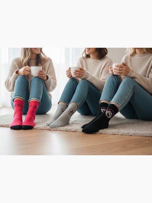 Disney – Calzini Donna Licenza Winnie l'Ourson Confezione da 3 Paia - Kiabi