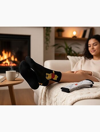 Disney – Calzini Donna Licenza Winnie l'Ourson Confezione da 3 Paia