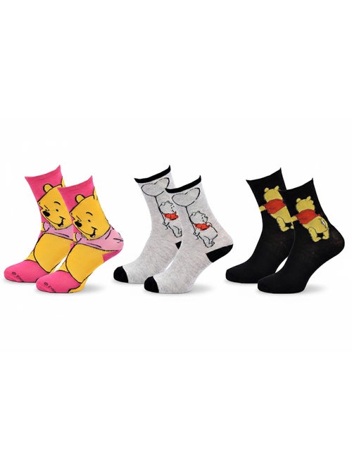 Disney – Calzini Donna Licenza Winnie l'Ourson Confezione da 3 Paia - Kiabi