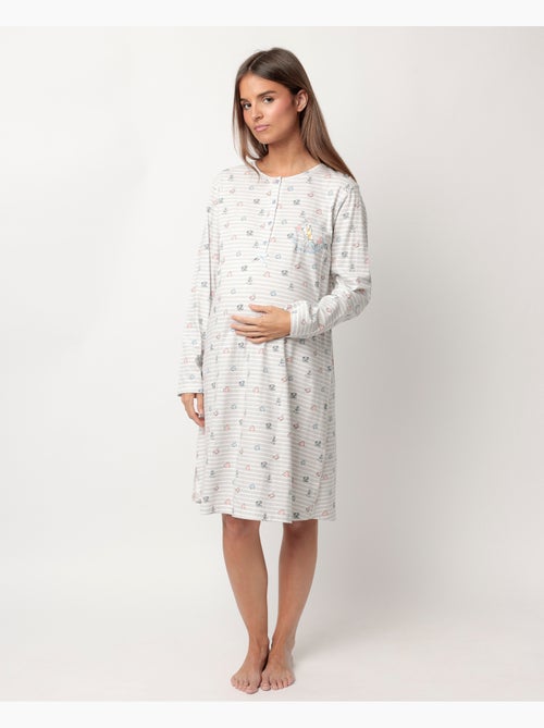 DISNEY Canotta premaman Alice a maniche lunghe da donna con bottone - Kiabi DISNEY Canotta premaman Alice a maniche lunghe da donna con bottone - Kiabi