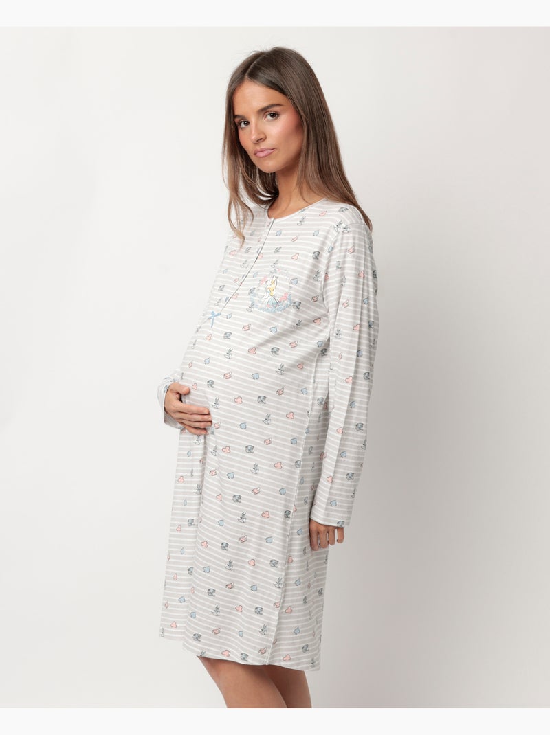 DISNEY Canotta premaman Alice a maniche lunghe da donna con bottone Grigio melangiato - Kiabi