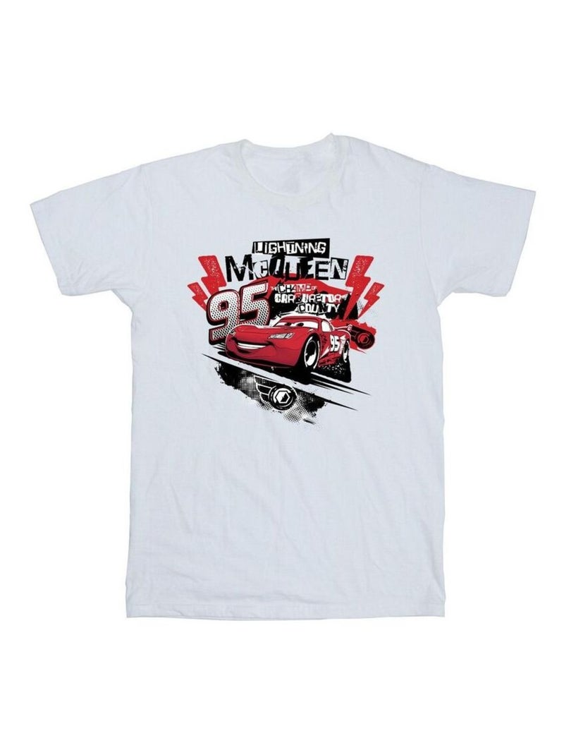 Disney Cars Maglietta Saetta Mcqueen Collage Uomo Bianco - Kiabi