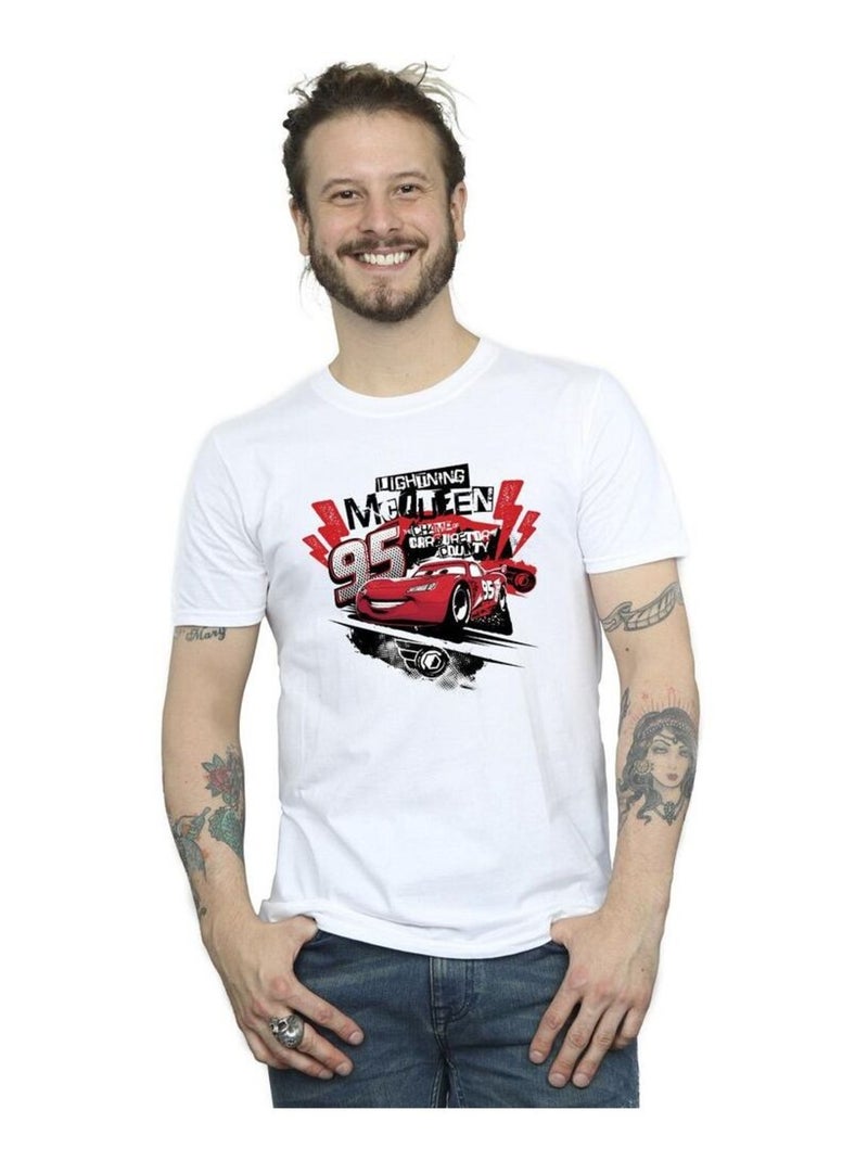 Disney Cars Maglietta Saetta Mcqueen Collage Uomo Bianco - Kiabi