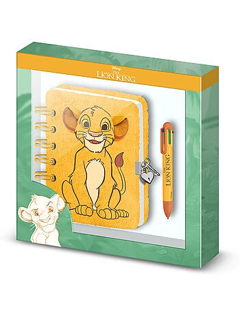 Disney Il Re Leone Sit Confezione con Diario Plush + Penna 6 Colori, Giallo