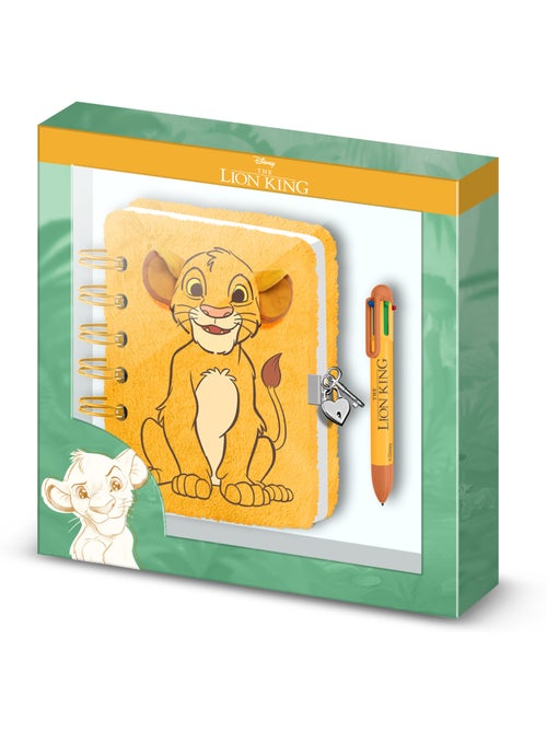 Disney Il Re Leone Sit Confezione con Diario Plush + Penna 6 Colori, Giallo - Kiabi