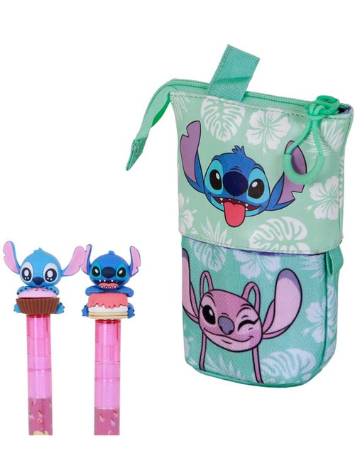Disney Lilo e Stitch Aloha Astuccio Cute + 2 Penne Gel Cancellabili, Blu - Kiabi