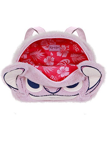 Disney Lilo e Stitch Angel Heart Zaino Plush Face, Rosa