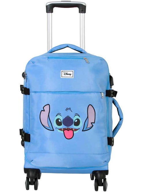 Disney Lilo e Stitch Face Valigia da Cabina 4 Ruote, Blu - Kiabi