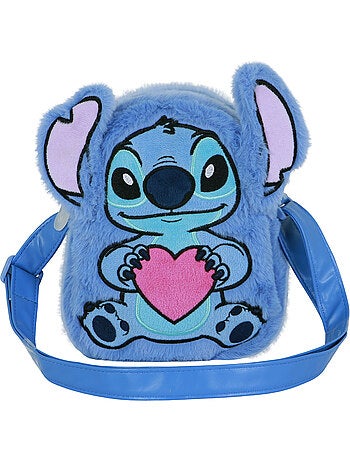 Disney Lilo e Stitch Heart Borsa a Tracolla Quadrata Plush, Blu