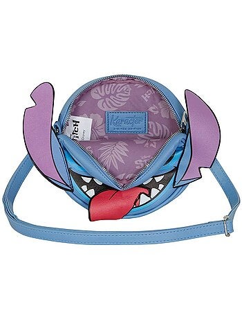 Disney lilo e stitch tongue borsa a tracolla rotonda, blu