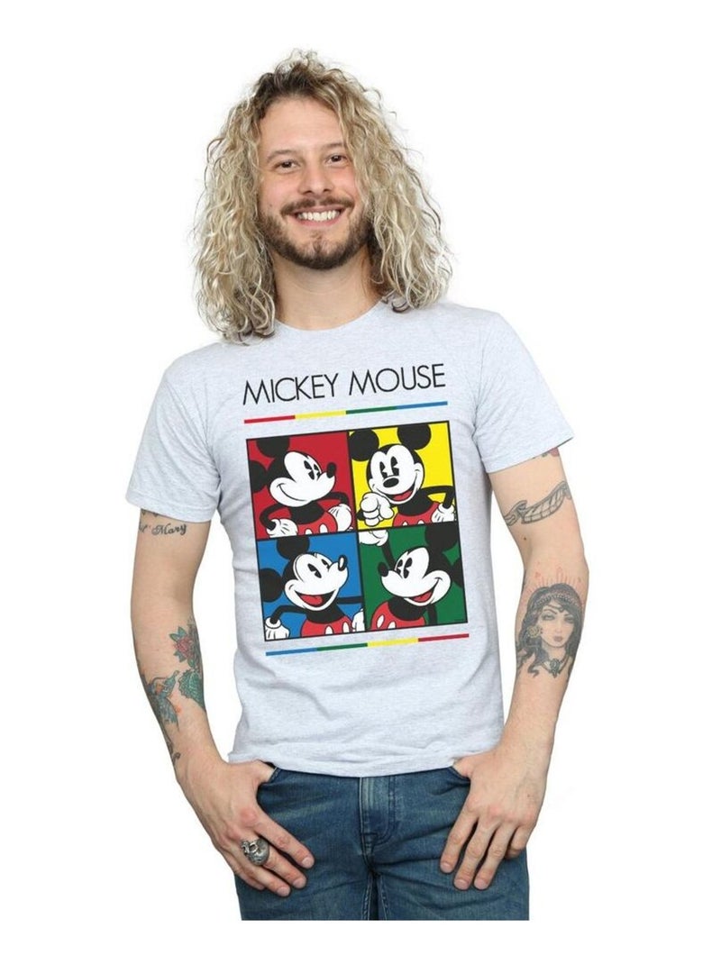 Disney Maglietta Topolino Quadrato Uomo Grigio melangiato - Kiabi
