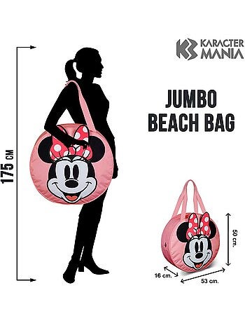 Disney Minnie Mouse Face Borsa da Spiaggia Jumbo, Multicolore