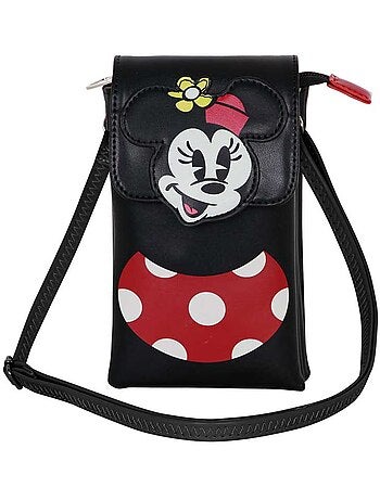 Disney Minnie Mouse Face Borsa Porta Cellulare, Multicolore