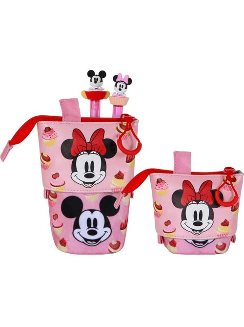 Disney Minnie Mouse Muffin Astuccio Cute + 2 Penne Gel Cancellabili, Rosa - Kiabi