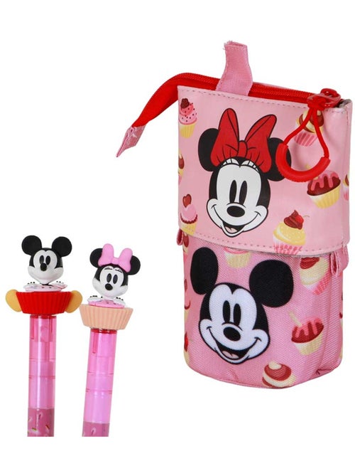 Disney Minnie Mouse Muffin Astuccio Cute + 2 Penne Gel Cancellabili, Rosa - Kiabi