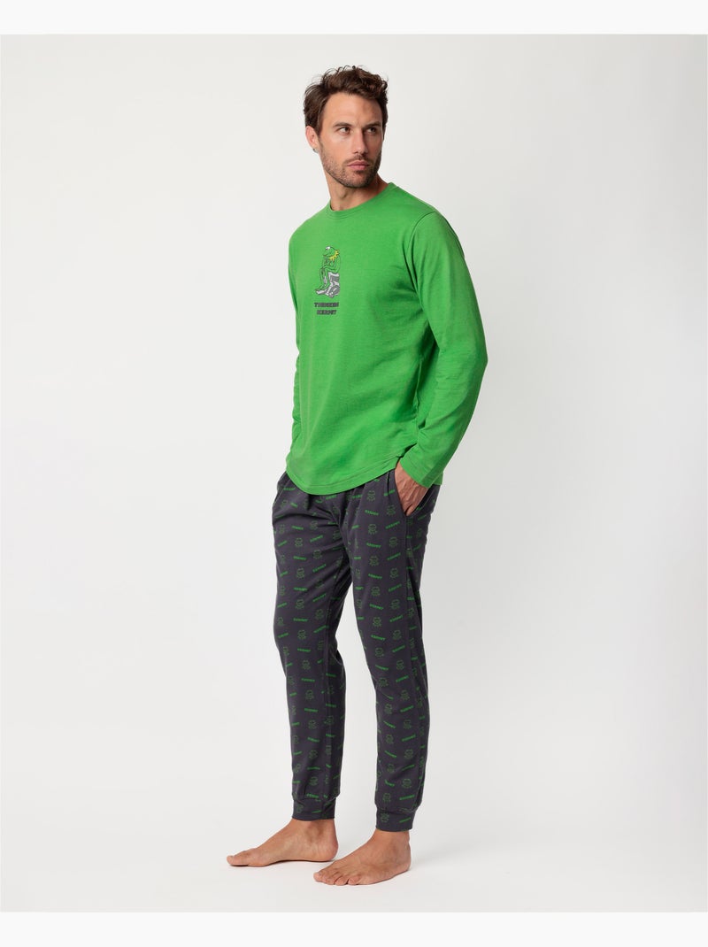 DISNEY MUPPETS Pigiama a maniche lunghe da uomo Kermit il pensatore Verde - Kiabi