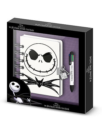Disney nightmare before christmas jack confezione con diario a5 + penna 6 colori, lilla