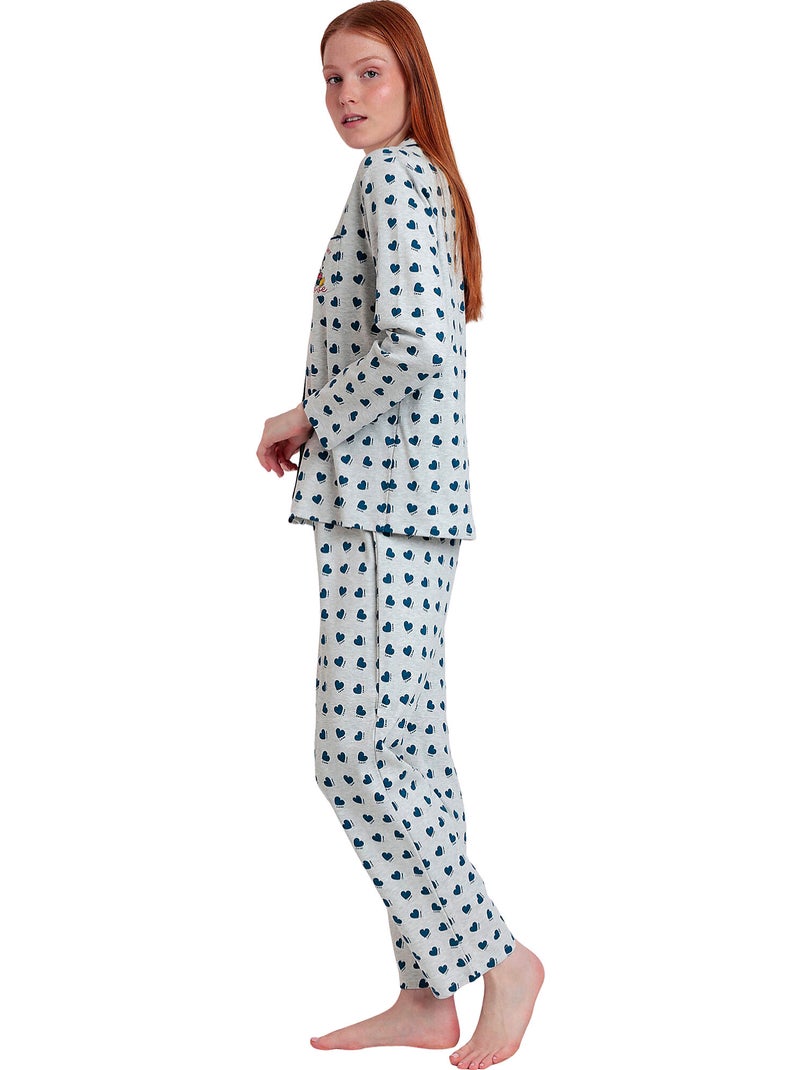 DISNEY Pigiama aperto a maniche lunghe You Make Me Love da donna Grigio - Kiabi