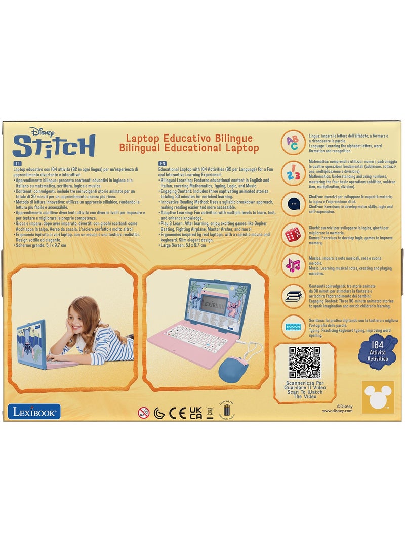 Disney Stitch computer portatile educativo bilingue con 164 attività (EN/IT) Blu - Kiabi