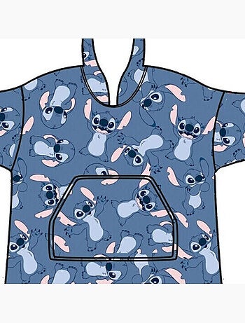 Disney stitch felpa poncho flanella bambino 3-5 anni blu