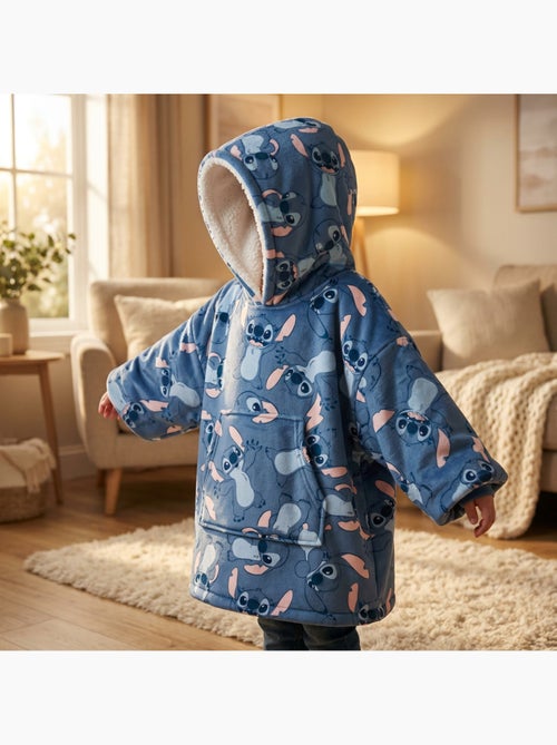 Disney stitch felpa poncho flanella bambino 3-5 anni blu - Kiabi