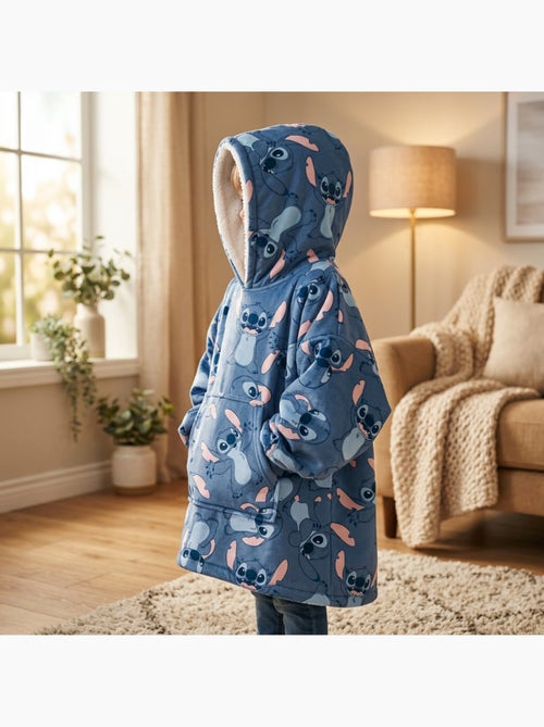 Disney stitch felpa poncho flanella bambino 3-5 anni blu - Kiabi