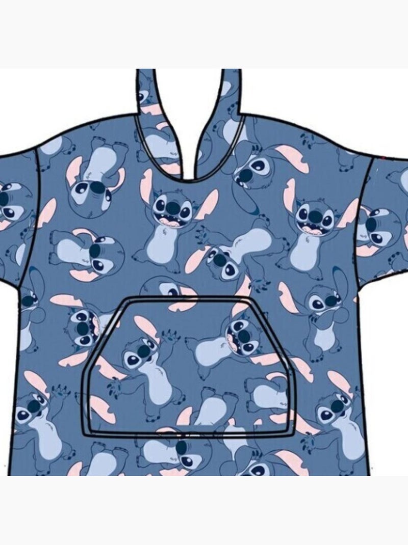 Disney stitch felpa poncho flanella bambino 3-5 anni blu Nero Blu - Kiabi