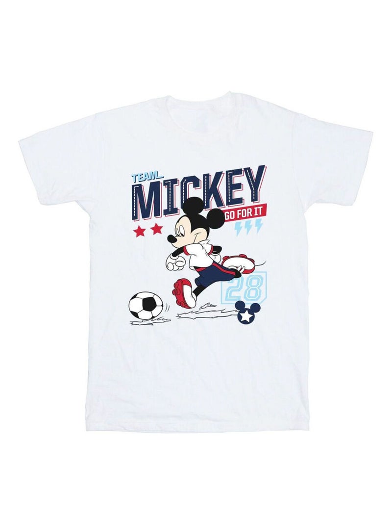 Disney Team Football Maglietta Topolino Squadra di Calcio Uomo Bianco - Kiabi