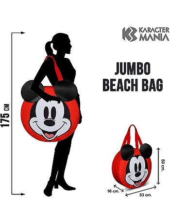 Disney Topolino Face Borsa da Spiaggia Jumbo, Multicolore