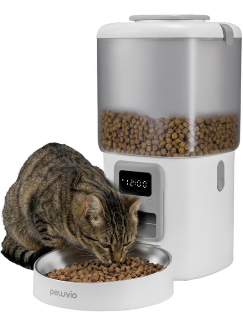 Dispenser automatico di cibo per gatti – Peluvio Crispy - Kiabi Dispenser automatico di cibo per gatti – Peluvio Crispy - Kiabi