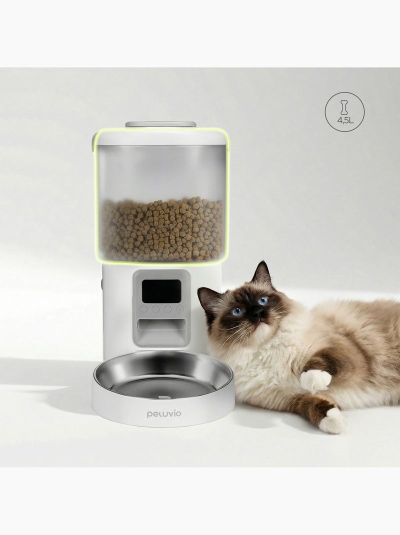 Dispenser automatico di cibo per gatti – Peluvio Crispy Bianco - Kiabi