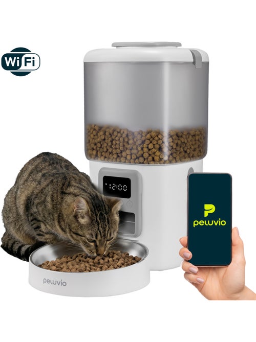 Dispenser automatico di cibo per gatti PELUVIO Crispy Wi‑Fi - Kiabi Dispenser automatico di cibo per gatti PELUVIO Crispy Wi‑Fi - Kiabi