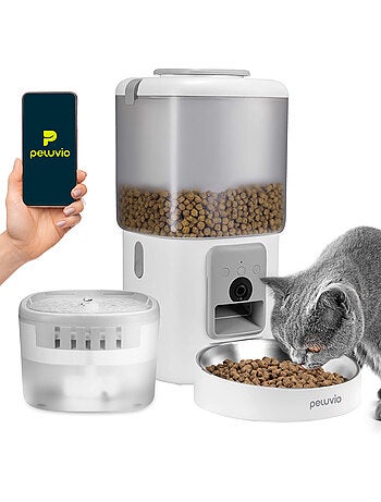 Dispenser di cibo e fontanella per gatti PELUVIO Feast