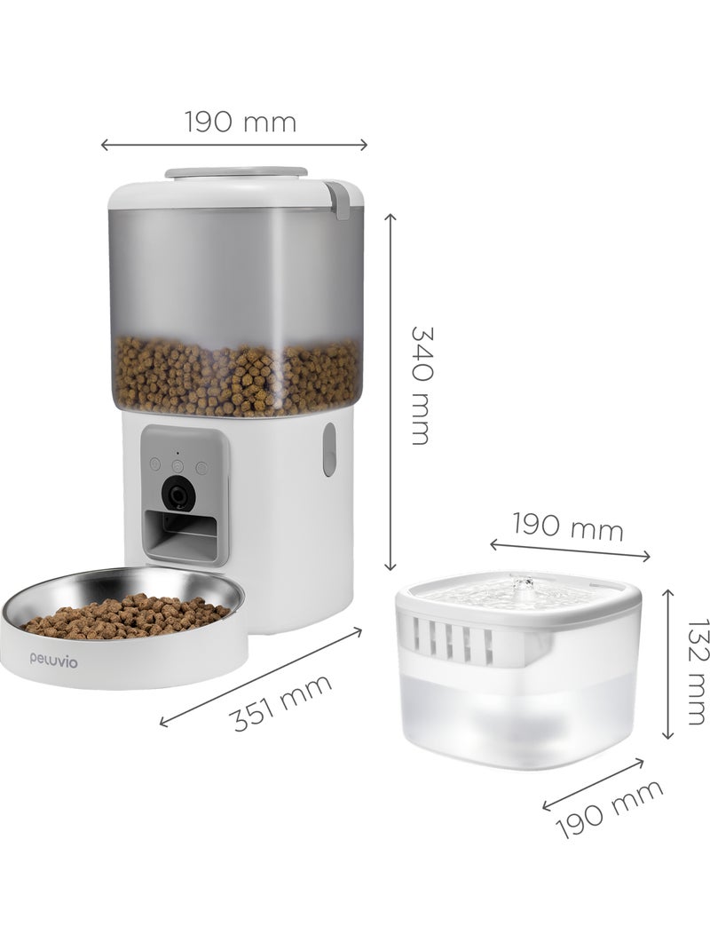 Dispenser di cibo e fontanella per gatti PELUVIO Feast Bianco - Kiabi