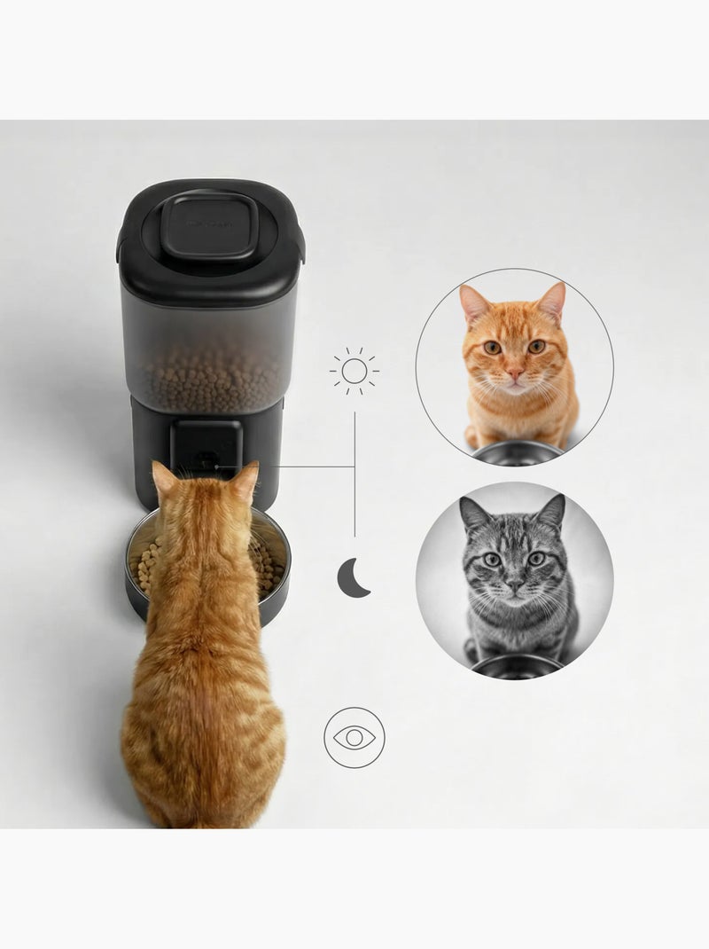 Dispenser di cibo e fontanella per gatti PELUVIO Feast Nero - Kiabi