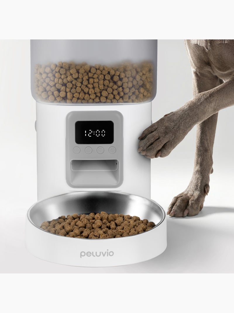 Distributore automatico di croccantini per cani PELUVIO Crispy - 4,5 L - 4 pasti/giorno Bianco - Kiabi