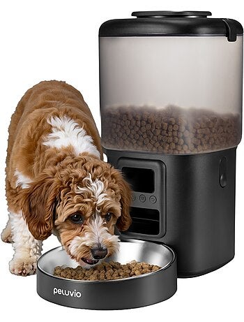 Distributore automatico di croccantini per cani PELUVIO Crispy - 4,5 L - 4 pasti/giorno