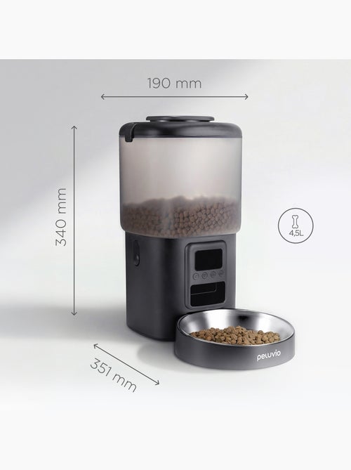 Distributore automatico di croccantini per cani PELUVIO Crispy - 4,5 L - 4 pasti/giorno - Kiabi Distributore automatico di croccantini per cani PELUVIO Crispy - 4,5 L - 4 pasti/giorno - Kiabi