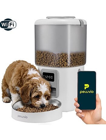 Distributore automatico di croccantini per cani PELUVIO Crispy - Wi-Fi - 4,5 L - 4 pasti/giorno